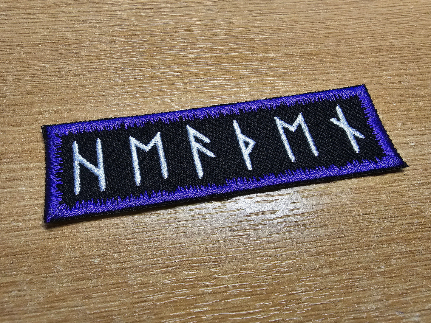 Heathenry Runes Purple Sew or Iron on Embroidered Patch Viking Warrior Norse Inspired Patches