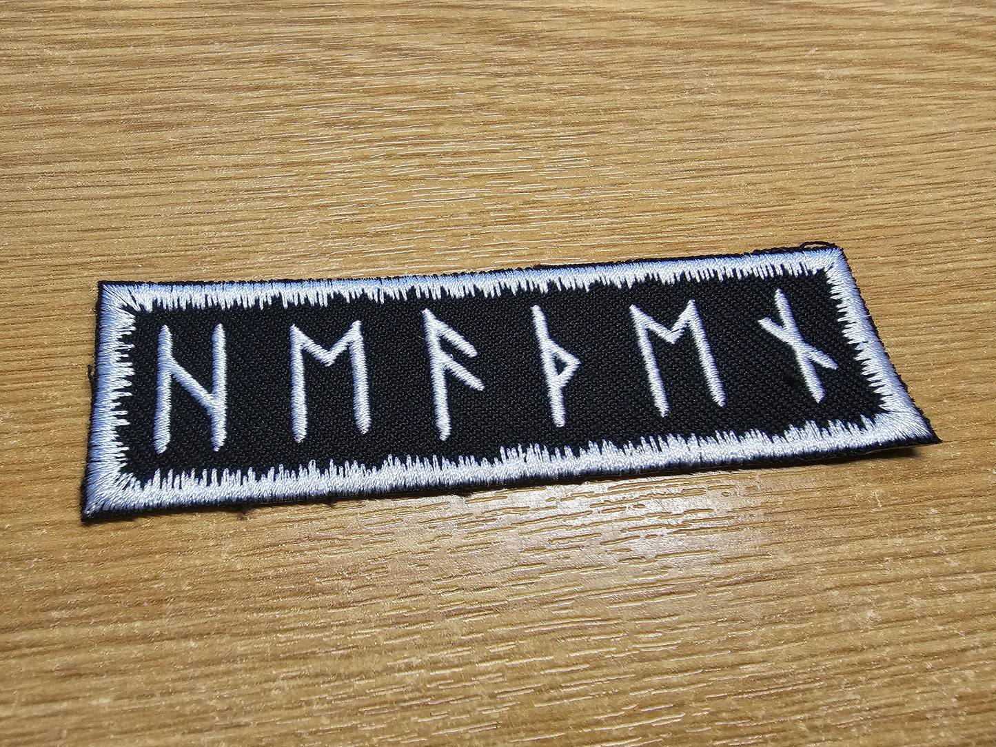 Heathenry Runes White Sew or Iron on Embroidered Patch Viking Warrior Norse Inspired Patches