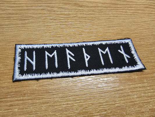 Heathenry Runes White Sew or Iron on Embroidered Patch Viking Warrior Norse Inspired Patches