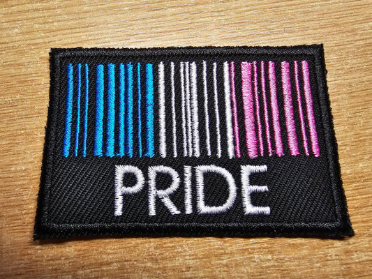 Trans Flag Pride Barcode Patch Embroidered Patches Transgender Gift for Battle Jackets