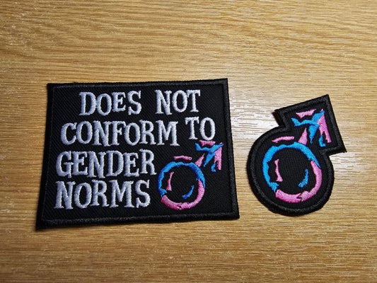 Non Binary Gender Non Conforming Embroidered Patches Iron or Sew on Queer LGBTQ+