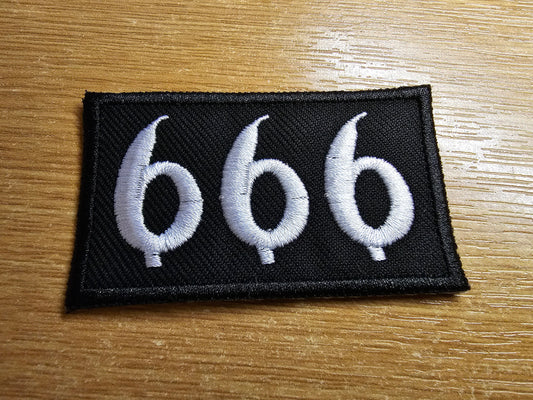 666 Goth Iron On Embroidered Patch