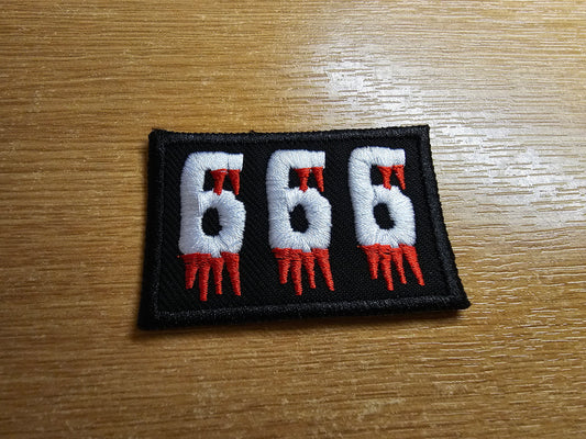 666 Goth Bloody Iron On Embroidered Patch