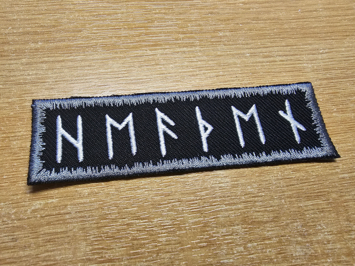 Heathenry Runes Pewter Grey Sew or Iron on Embroidered Patch Viking Warrior Norse Inspired Patches