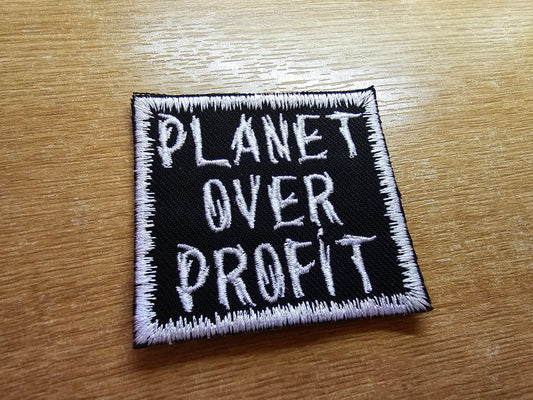 Planet Over Profit Embroidered Patch Climate Crisis Environmental Action