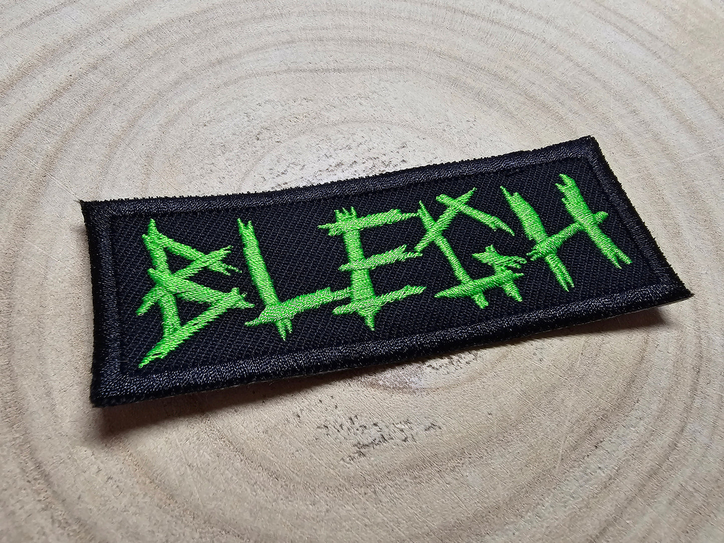 Blegh Metalcore Embroidered Patch Smaller Metal Breakdown Emo Fluorescent Green