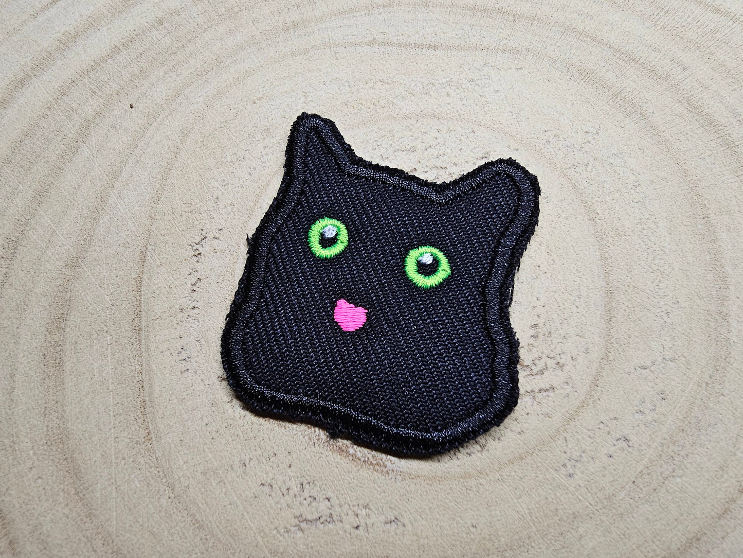 Cat Blep Patch Embroidered Iron on or Sew on Tongue out Funny Animal Patches