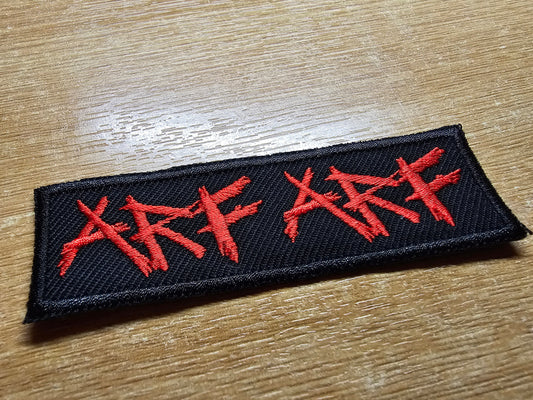 Arf Arf Blegh Metalcore Embroidered Patch Metal Breakdown Emo Red