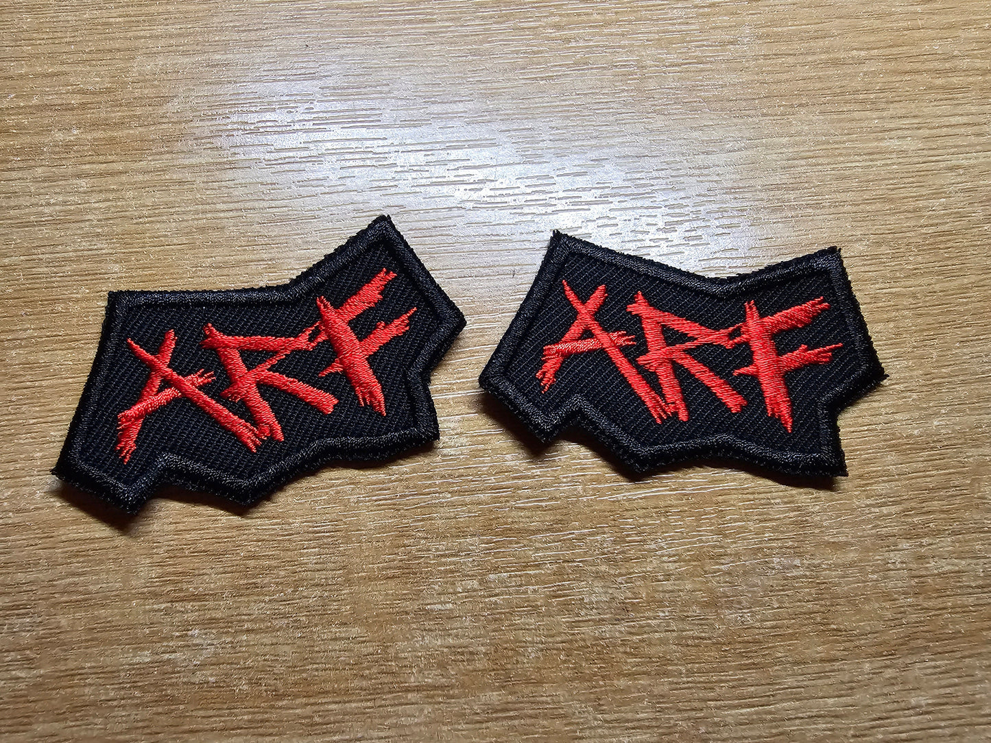 Arf Arf Blegh Metalcore Embroidered Patch Metal Breakdown Emo Red