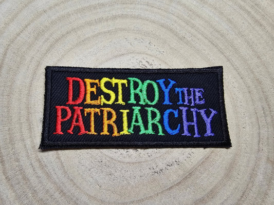 Destroy the Patriarchy Rainbow Iron On Embroidered Patch Feminist Feminism Women's Rights LGBTQ Flag
