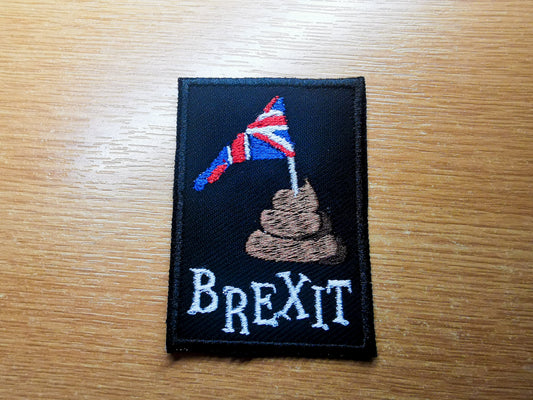 Anti Brexit Funny GB Flag Embroidered Patch Politics Punk