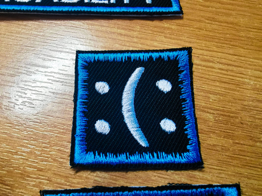 Bipolar Disorder Embroidered Patch Subtle Symbol for Vibrant Aqua Disability and Mental Health Awareness