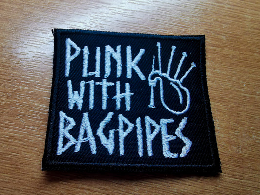 Punk With Bagpipes Embroidered Patch