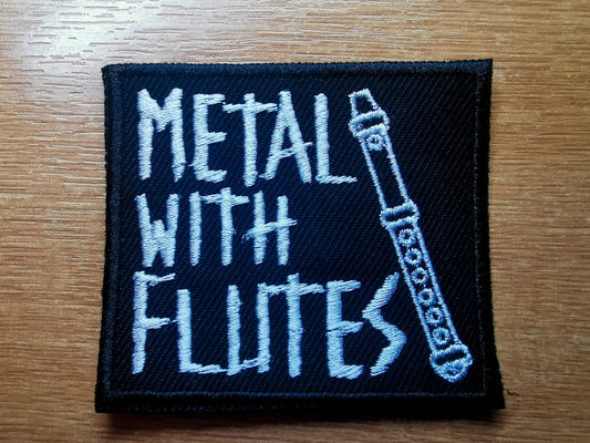 Metal With Flutes Embroidered Patch Folk Metal