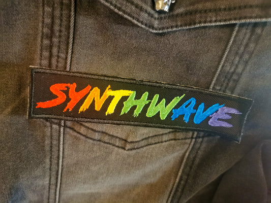 Synthwave Outrun Embroidered Patch Rainbow