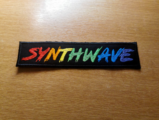 Synthwave Outrun Embroidered Patch Rainbow