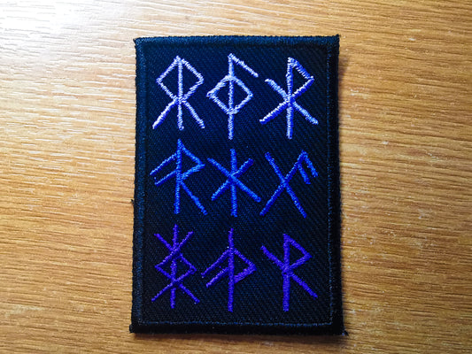 9 Bindrunes Embroidered Patch Purple Fade