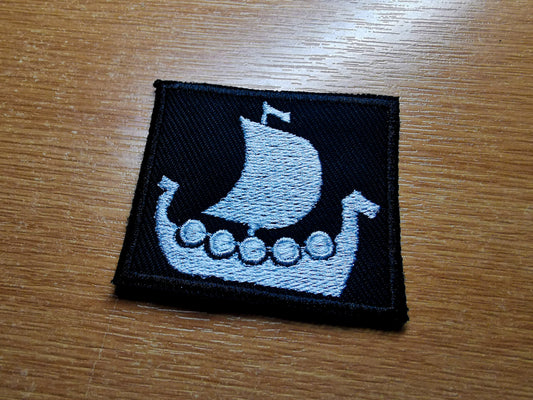 Longship Longboat Viking Ship Valhalla Norse Embroidered Patch