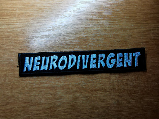 Neurodivergent Embroidered Patch Long Comic Book Style
