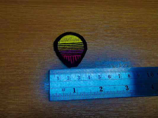 Synthwave Mini Sunset Melting Embroidered Patch