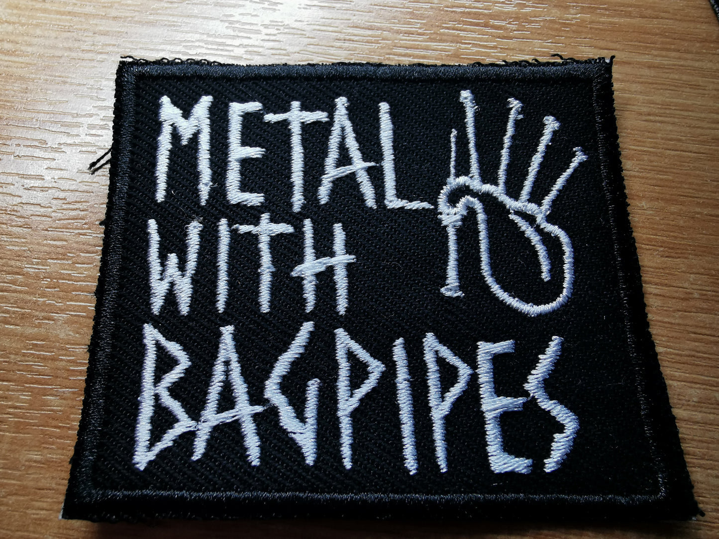 Metal With Bagpipes Embroidered Patch Saor Celtic Eluveitie Skiltron Alestorm